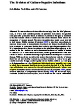 The Problem of Culture Negative Infections