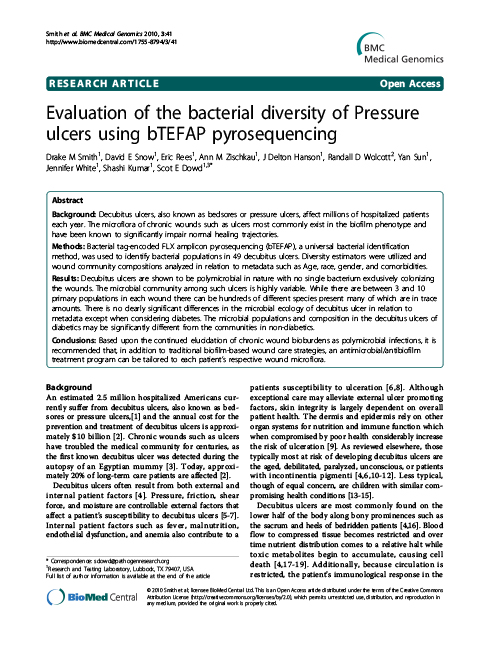 Evaluation of the bacterial diversity of Pressure ulcers using b